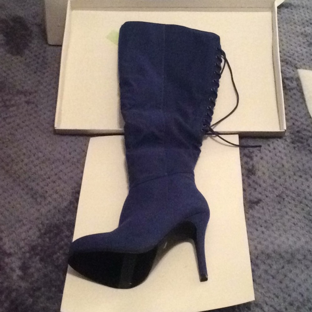 Electric Blue Stylish High Heel Boots